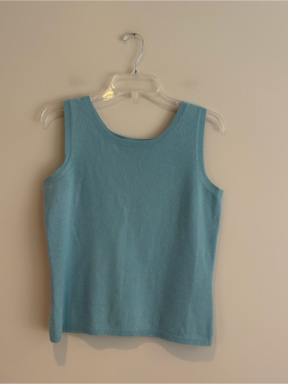 Ann Taylor 100% Cashmere Sleeveless Sweater Tank Light Blue Size M